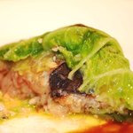 レストランひらまつ 広尾 - フォアグラのキャベツ包み　トリュフのジューソース