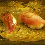 松鮨 - 地魚寿司（あじ、黒ムツ炙り）