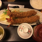 かつ雅 - 特大エビフライ定食