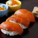 万座ホテル聚楽 - 料理写真:（夕食VIK）これがギンヒカリ！　お寿司で提供中！