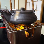 万清楼 - 土瓶蒸し（松茸、鱧、三つ葉、酢橘）