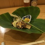 召膳 無苦庵 - 八寸 スモークさんま 揚げ栗 生落花生等