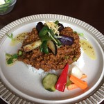 キーマカレーとチャイ なるせ堂 - 9月:秋茄子のキーマ
