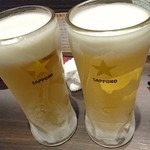 ビールで乾杯