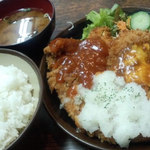 ハイライト食堂 - カラフルジャンボチキンカツ定食◎