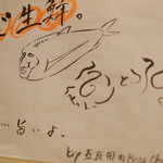 Sushi Izakaya Mangetsu - 壁に張られていた絵