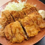 かつや - チキンカツと唐揚げの合盛り