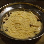 misora - クリーム系パスタ　※「うさぎのビール煮」のソースの残りを使って創作
