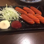 ビール長屋 貫太郎 - Oct2016 赤ソーセージ盛り付けキレイに～