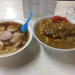 林屋食堂 - カツカレー(特盛)+チャーシューワンタン麺【料理】 