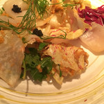 レストラン コバヤシ - 北海道産雲丹のサラダ　ウイキョウ・ディル風味　帆立貝の燻製キャビア乗せ
