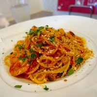 アルフォルトゥーナ - 海老と色々な国産茸のフレッシュトマトソース