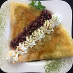 越麺屋 - 抹茶と小豆、黒蜜添えクレープ