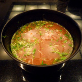 This red soup stock makes Sushi even more delicious.