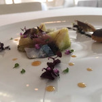 ラ クレリエール - 秋刀魚の3段活用、マリネ、締めて、炙り、肝のタルト