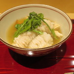 銀座 しのはら - 淡路沼島産鱧と北海道と岩手の松茸、春菊のしゃぶしゃぶ2