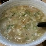 隆勝 - とり白湯つけそばのスープ