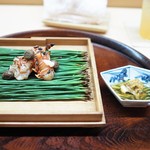 松川 - 伊勢海老の炭火焼き　むかご　伊勢海老の味噌
      