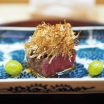 松川 - 近江牛ひれ　割いた焼き松茸
      