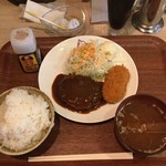 Youfuudainingukicchimminoruya - デミハンバーグとカニクリームコロッケのランチ