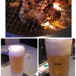 酔心 - 焼き焼きミノと生ビール♡