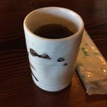 温かいお茶。
          うまし。