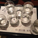 いかの墨 新潟駅前店 - 利き酒6種