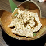 漁菜献舗 鳥新 - 2016.10)蓮根とクリームチーズ和え（３８０円）