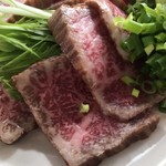 食い味の道有楽 - 仙台牛のたたき接写(2016.10再訪)