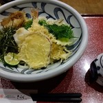 大阪 釆なりうどん - 大海老天ぶっかけうどん