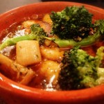 ラ フェーデ - 海老、エリンギ、ブロッコリーのアヒージョ