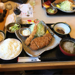 かつ徳 - 海老・ロースカツ定食