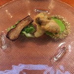 Restaurant Re: - 菊芋と牡蠣のフリットアーモンド枝豆のソース