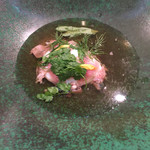Restaurant Re: - 鴨の生ハムと温泉卵 鶏の出汁スープ