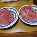 肉の石川 - カナダ産馬刺し　赤身・トロ