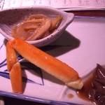 魚孝 - 付け出しの蟹と蛍イカとイカ味噌