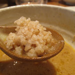 黄福堂 - スープカレー風に、玄米ご飯をカレー汁に浸しながら食べても美味しかったです。