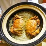 銀座 しのはら - 上海蟹の土鍋の炊き込みご飯