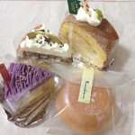 フレシュール - 紫芋のタルト、ナッツとキャラメルのタルト、レモンロール、ロトンド