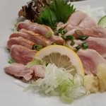 鈴芳 楽 - 地鶏のたたき(むね、モモ肉)