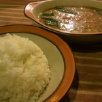 村上カレー店・プルプル - ナット挽肉ベジタブルご飯中盛　+　ｻﾝﾎﾞｰﾙ