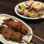 Yakitori Tasuke - 精肉タレ、鳥塩、なんこつ塩  2016年10月二度目