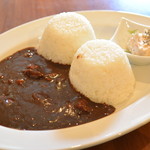 キャメルダイナー 京都店 - 2016/10　どて煮黒カリー　(780円)　＋ﾎﾟﾃｻﾗ