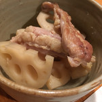 味処 お川 - 16/10　レンコンと鶏肉