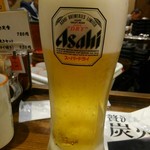 Shimpachi Shokudou - セットのアサヒスーパードライ生ビール