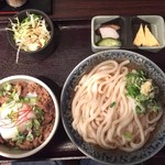 Enjin - 日替わり定食　牛焼き肉小丼　温玉付き