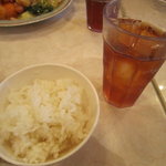 太陽樓 - 白飯　プーアール茶