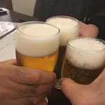 美酒美肴 はまゐ - 遅れてきた1人とも後で乾杯しました。