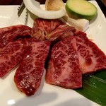 備長炭焼肉 えん - 和牛特上ハラミ定食
            （実物）