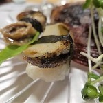 延喜寿し - あわびのにぎりめちゃ旨かったわい